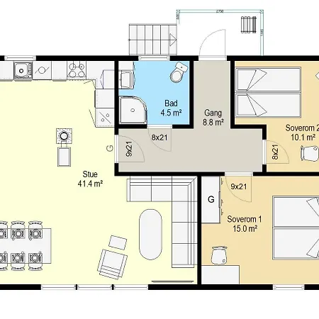 公寓 T-r Huset I Hellosan *